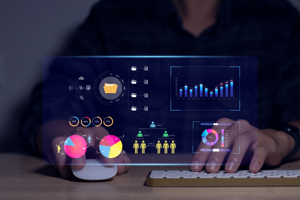 Business analytics and data management system dashboard